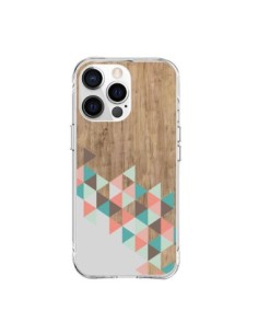 Cover iPhone 15 Pro Max Wood Legno Azteco Triangoli...