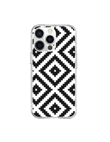 Coque iPhone 15 Pro Max Diamond Chevron Black and White - Pura Vida