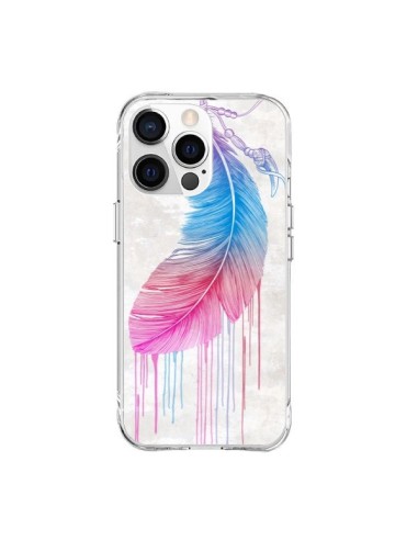 Coque iPhone 15 Pro Max Plume arc-en-ciel - Rachel Caldwell