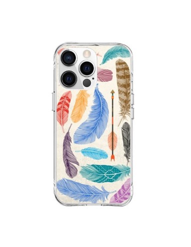 Coque iPhone 15 Pro Max Feather Plumes Multicolores - Rachel Caldwell