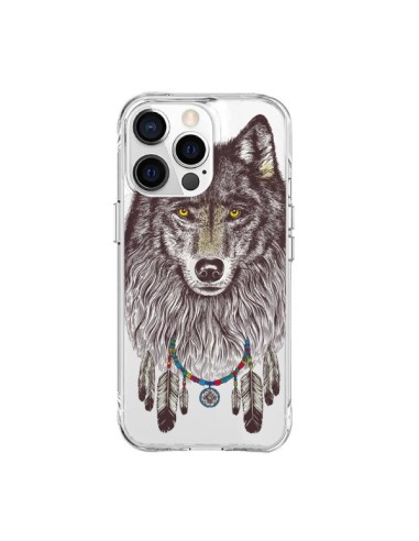 iPhone 15 Pro Max Case Wolf Dreamcatcher Clear - Rachel Caldwell