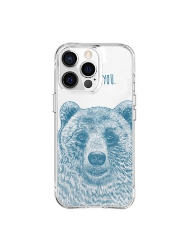 Coque iPhone 15 Pro Max I Love You Bear Ours Ourson Transparente - Rachel Caldwell