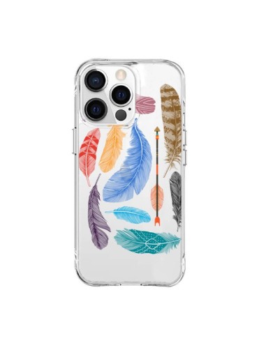 Cover iPhone 15 Pro Max Piuma Colorata Trasparente - Rachel Caldwell