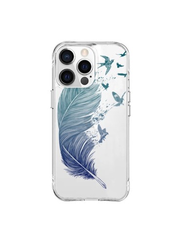 Coque iPhone 15 Pro Max Plume Feather Fly Away Transparente - Rachel Caldwell