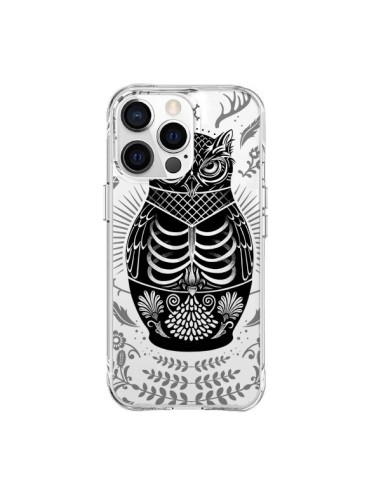 Coque iPhone 15 Pro Max Owl Chouette Hibou Squelette Transparente - Rachel Caldwell