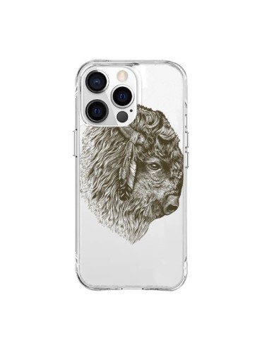 Coque iPhone 15 Pro Max Buffalo Bison Transparente - Rachel Caldwell