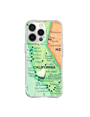 Coque iPhone 15 Pro Max Carte Map Californie - R Delean