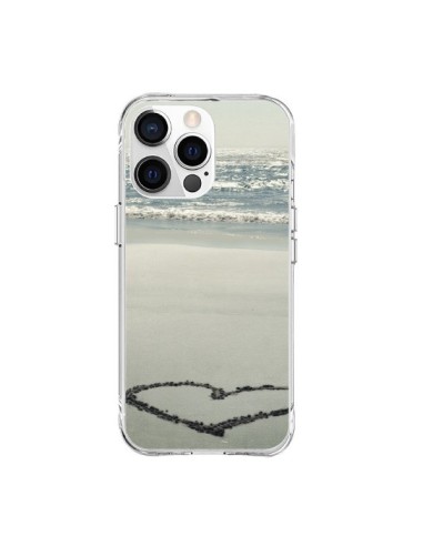 Coque iPhone 15 Pro Max Coeoeur Plage Beach Mer Sea Love Sable Sand - R Delean