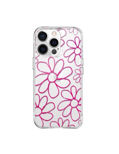 Coque iPhone 15 Pro Max Flower Garden Pink Fleur Transparente - Sylvia Cook