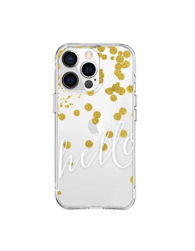Coque iPhone 15 Pro Max Hello, Bonjour Transparente - Sylvia Cook