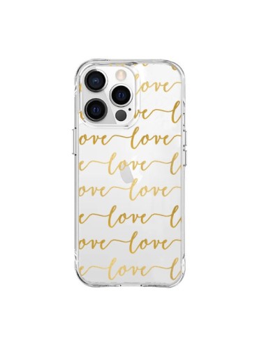 Coque iPhone 15 Pro Max Love Amour Repeating Transparente - Sylvia Cook