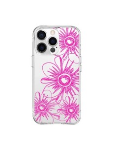 iPhone 15 Pro Max Case Flowers Spring Pink Clear - Sylvia...