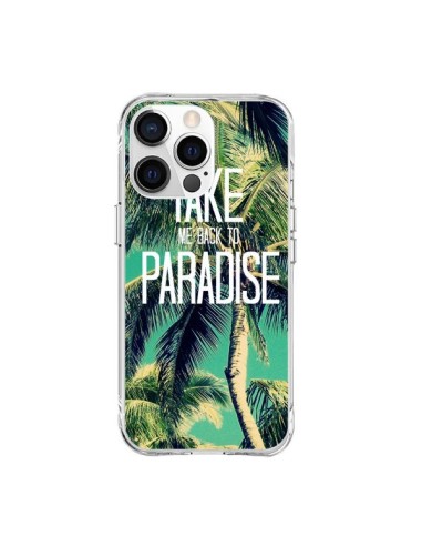 Coque iPhone 15 Pro Max Take me back to paradise USA Palmiers Palmtree - Tara Yarte