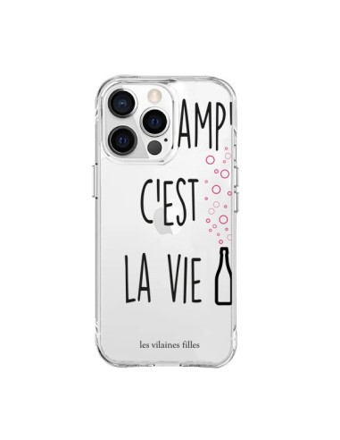 Coque iPhone 15 Pro Max Le Champ, c'est la Vie Transparente - Les Vilaines Filles