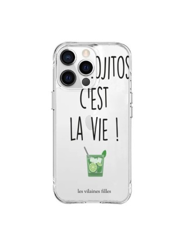 Coque iPhone 15 Pro Max Les Mojitos, c'est la vie Transparente - Les Vilaines Filles