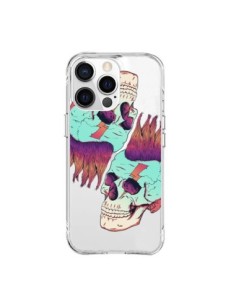 Cover iPhone 15 Pro Max Teschio Punk Doppio Trasparente -...
