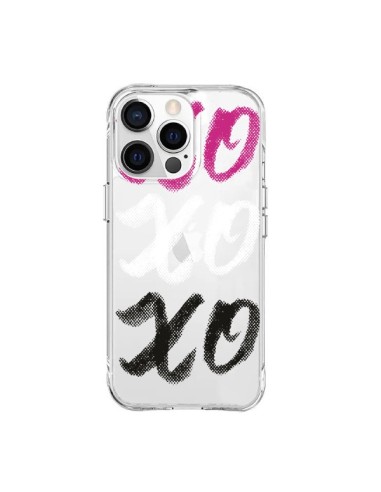 Coque iPhone 15 Pro Max XoXo Rose Blanc Noir Transparente - Yohan B.