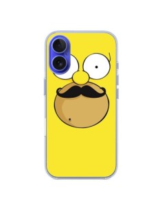Coque iPhone 16 Homer Movember Moustache Simpsons -...
