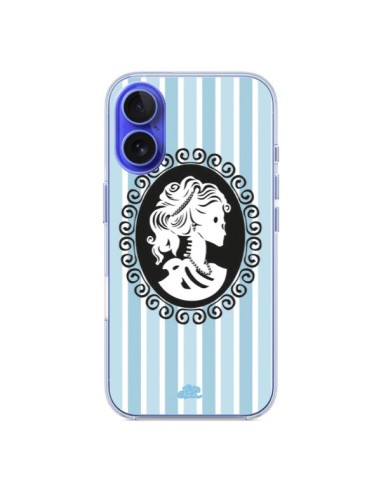 Coque iPhone 16 Camée Squelette Bleue - Enilec
