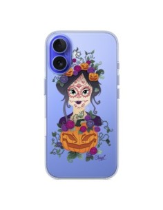 iPhone 16 Case Girl Closed Eyes Santa Muerte Clear - Chapo