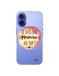 Coque iPhone 16 Je suis une Maman au Top Orange...
