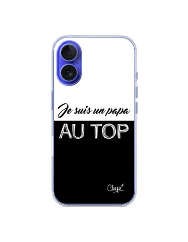 Coque iPhone 16 Je suis un Papa au Top Noir - Chapo