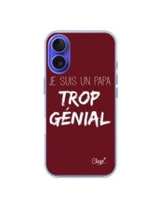 Coque iPhone 16 Je suis un Papa trop Génial Rouge...