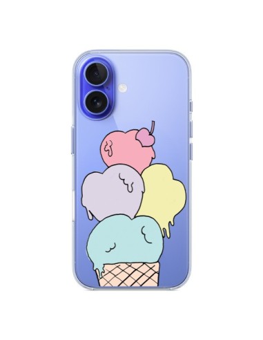 Cover iPhone 16 Gelato Estate Cuore Trasparente - Claudia Ramos