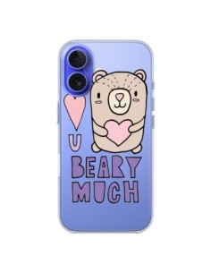 Coque iPhone 16 I Love You Beary Much Nounours...
