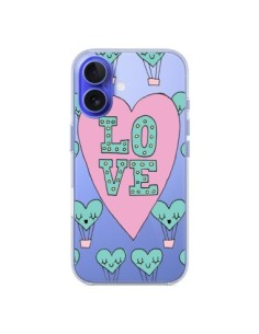 Coque iPhone 16 Love Nuage Montgolfier Transparente -...