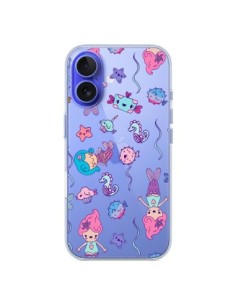 Coque iPhone 16 Mermaid Petite Sirene Ocean Transparente...