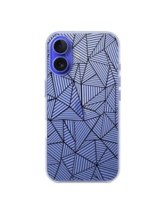 Coque iPhone 16 Lignes Grilles Triangles Full Grid...