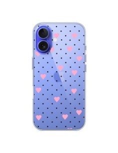 Coque iPhone 16 Point Coeur Rose Pin Point Heart...