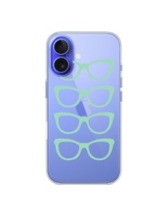 Coque iPhone 16 Sunglasses Lunettes Soleil Mint Bleu Vert...