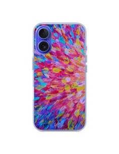 Cover iPhone 16 Fiori Blu Rosa Splash - Ebi Emporium