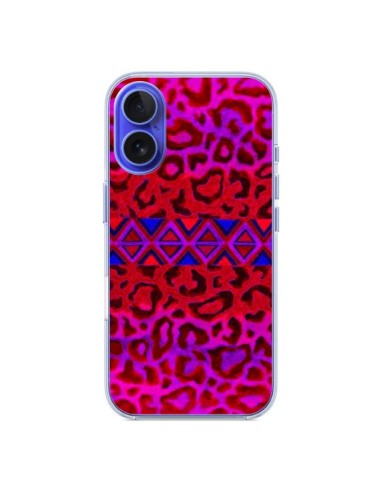 Cover iPhone 16 Tribal Leopardo Rosso - Ebi Emporium