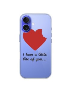 Coque iPhone 16 I keep a little bite of you Love Heart...