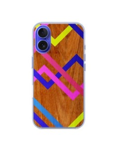 iPhone 16 Case Pink Yellow Wood Aztec Tribal - Jenny Mhairi