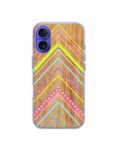 Cover iPhone 16 Wooden Chevron Rosa Legno Azteco Aztec...