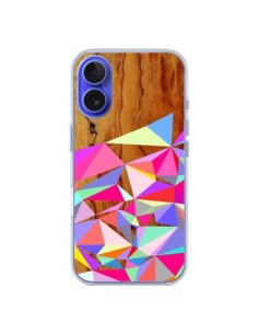 Coque iPhone 16 Wooden Multi Geo Bois Azteque Aztec...