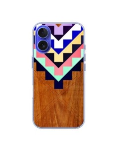 Coque iPhone 16 Wooden Tribal Bois Azteque Aztec Tribal -...