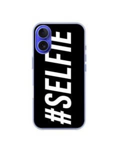 Cover iPhone 16 Hashtag Selfie Nero Orizzontale -...