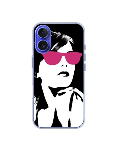 Coque iPhone 16 Fille Lunettes Roses - Jonathan Perez