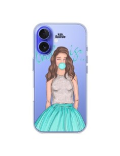 Cover iPhone 16 Bubble Girls Tiffany Blu Trasparente -...