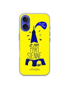 iPhone 16 Case Je suis Parisienne La Tour Eiffel Yellow -...