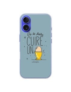 Coque iPhone 16 Va te faire cuir un oeuf gris -...
