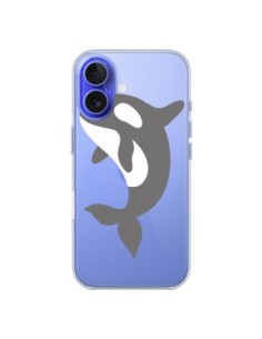 Coque iPhone 16 Orque Orca Ocean Transparente - Petit...