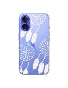 Coque iPhone 16 Attrape Rêves Blanc Dreamcatcher Triple...