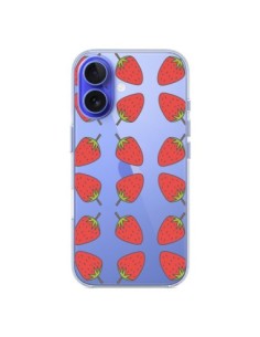 Coque iPhone 16 Fraise Fruit Strawberry Transparente -...