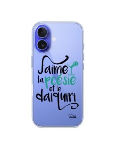 iPhone 16 Case J'aime la poésie e le daiquiri Clear -...